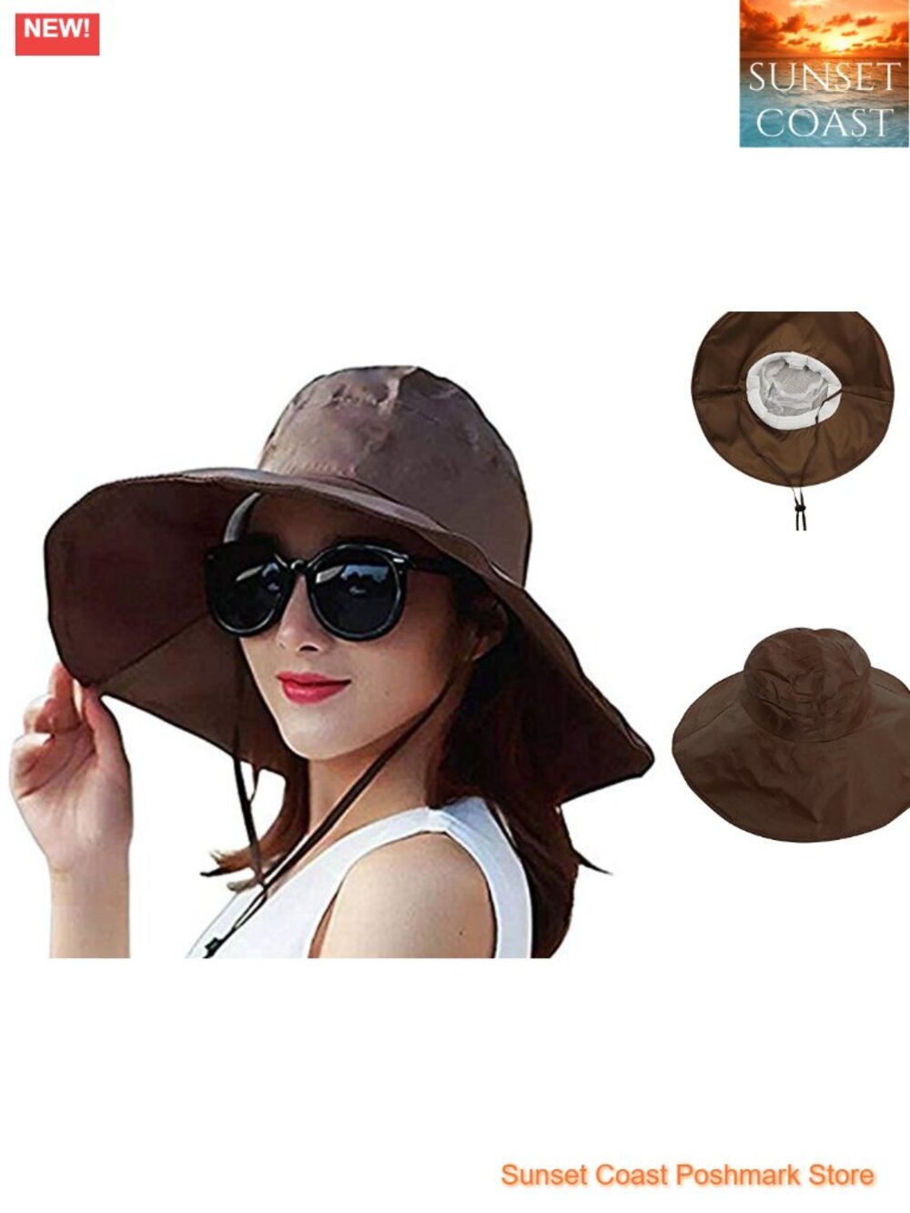 Water Resistant UPF 50 Wide Brim Foldable Bucket Sun Hat Adjustable Chin Strap
